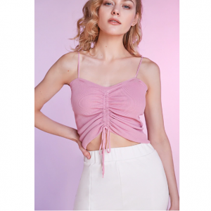J.ING Pink Ruched 吊带上衣