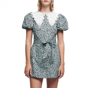 Maje Floral-Print Cotton Mini Dress Sale @ Saks Fifth Avenue