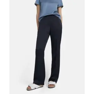 80% Off Straight-Leg Pull On Pant in Crushed Satin Sale @ Theory Outlet 