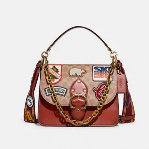 30% Off Beat Shoulder Bag In Signature Canvas With Patches @ Coach