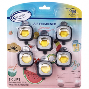 Air Jungles Serene Summer Scent Car Air Freshener Clip, 6 packs $11.89