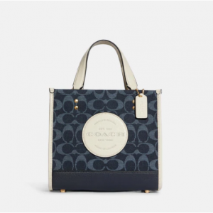 Coach Outlet Dempsey Tote 22 In Signature Jacquard With Coach Patch