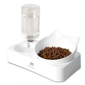 Marchul Cat Gravity Water and Food Bowls, Cat Dog Tilted Water and Food Bowl Set @ Amazon