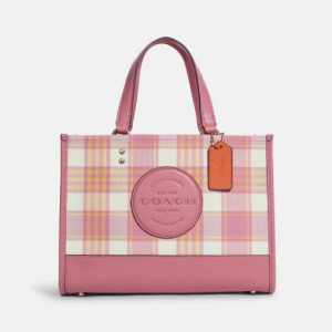 70% Off Coach Outlet Dempsey Carryall With Garden Plaid Print And Coach Patch