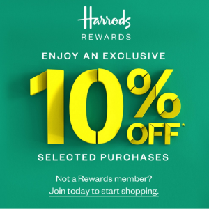 Harrods Rewards Members Sale - Extra 10% Off Selected Purchases