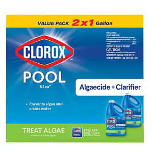 Clorox Pool & Spa 除藻剂和澄清剂,2 包/1 加仑