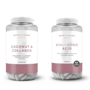 胶原蛋白椰子油胶囊+玻尿酸精华片套装
