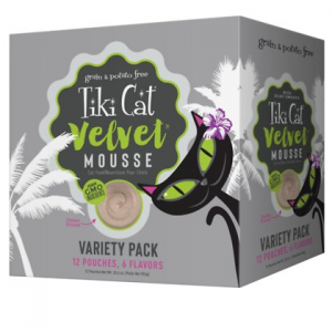 Tiki Cat Velvet Mousse Variety Pack Grain-Free Wet Cat Food, 2.8-oz pouch, case of 12 @ Chewy