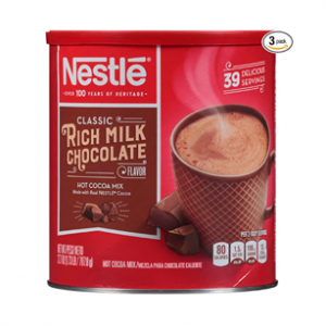 Nestle 濃鬱巧克力熱可可粉 27.7oz 3罐 可衝泡約117杯 @ Amazon