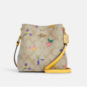 Extra 15% Off Coach Mini Town Bucket Bag In Signature Canvas With Dreamy Veggie Print 