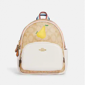 Coach Mini Court Backpack In Signature Canvas With Pear Sale @  COACH Outlet