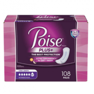 Poise Plus Ultimate Absorbency Long Pads, 108-count @ Costco