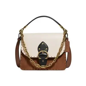 COACH Beat Rivets Colorblock Leather Shoulder Bag Sale @ Saks Fifth Avenue