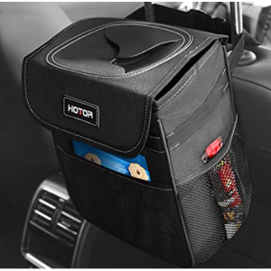 HOTOR Car Trash Can with Lid and Storage Pockets, 2 Gallons $9.34