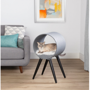 Whisker City® 40-in Faux Fur Posh Pad Cat Stand Chair, Grey & Black @ PetSmart.com