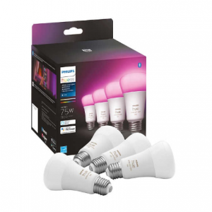 Philips Hue White & Color Ambiance A19 智能燈泡 4顆 75W等效 @ Costco