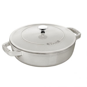 STAUB BRAISERS  24厘米圆形铸铁炒锅 - 白松露