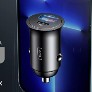 50% off Car Charger, INIU Dual Ports [USB C 30W+USB A 30W] 5A QC 3.0 PD Fast Charger @Amazon