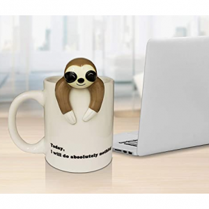 Decodyne 可愛慵懶3D陶瓷咖啡杯 12 oz @ Amazon