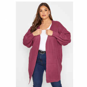 Yours Clothing Curve Pink 针织开衫