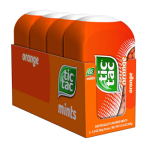 Tic Tac Orange Flavored Mints, 4 Count, On-The-Go Refreshment, 3.4 Oz Each @ Amazon