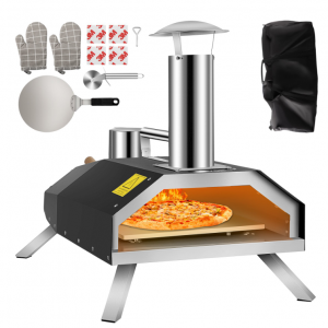 VEVOR 便携式披萨烤箱颗粒披萨烤箱 12 英寸披萨烤箱户外可折叠