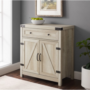 30 英寸白橡木农舍谷仓门装饰柜