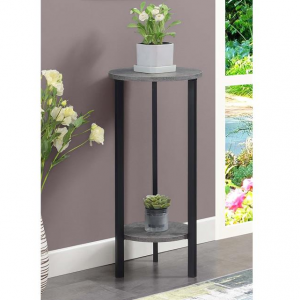 Convenience Concepts Graystone 31 英寸灰色木饰面两层植物支架