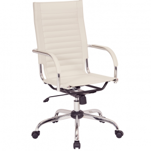 Trinidad 奶油色乙烯基高背办公椅