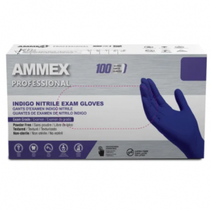 Ammex 无粉一次性丁腈手套 中号 深蓝色 100只