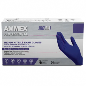 Ammex 无粉一次性丁腈手套 大号 深蓝色 100只