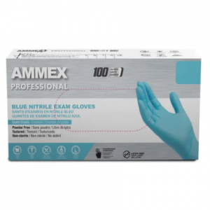 Ammex 无粉一次性丁腈手套 大号 蓝色 100只