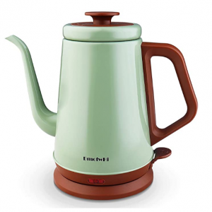 DmofwHi 複古小清新鵝頸不鏽鋼電熱水壺 1L @ Amazon