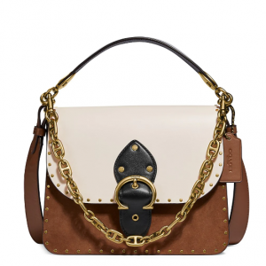 50% Off COACH Beat Rivets Colorblock Leather Shoulder Bag @ Saks Fifth Avenue