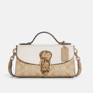 65% Off Coach Kleo Top Handle In Blocked Signature Canvas @ Coach Outlet