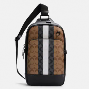 Coach Graham Pack In Blocked Signature Canvas With Varsity Stripe Sale  For You! @ COACH Outlet