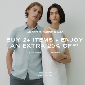 Theory Outlet Mother's Day Sale - Buy 2+ Items & Enjoy An Extra 20% Off 