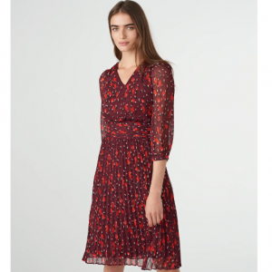 Karl Lagerfeld Paris Printed Chiffon Pleated 连衣裙