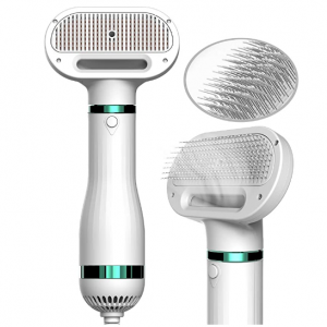 LIVEKEY Pet Hair Dryer, Portable Dog Grooming Hair Dryer with Self Cleaning Slicker Brush @ Amazon