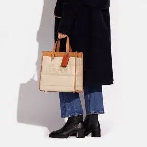 Coach Field Tote With Colorblock Quilting And Coach Badge Sale @ Coach