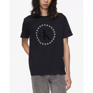 Calvin Klein 男士黑色T恤帶Logo，1.5折史低價