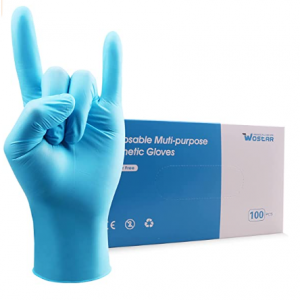 Wostar 一次性无粉丁腈手套 中号 蓝色 100个