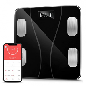 QYHMZR Bluetooth Body Fat Scale, Smart Wireless BMI Digital Bathroom Weight Scale @ Amazon