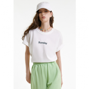 J.ING White Modal-Blend Printed T-shirt