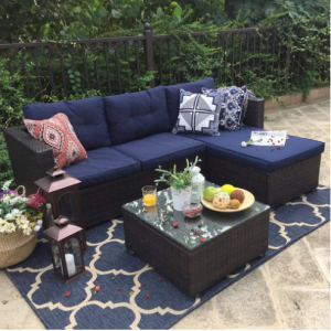 Phi Villa 3-Piece Rattan Outdoor Sectional Sofa
