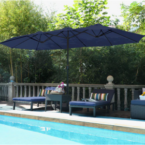 PHI VILLA 15ft Double-Sided Extra Large Patio Twin Umbrella