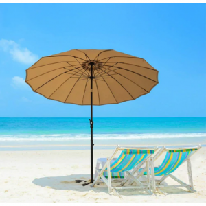 MFSTUDIO 10ft 16 Fiberglass Ribs Patio Umbrella with Push Button Tilt & Crank