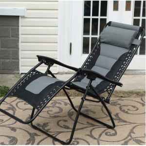 PHI VILLA Padded Zero Gravity Lounge Chair with Cup Holder