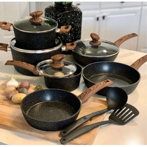 Kitchen Academy 黑色 12 件不粘炊具套裝