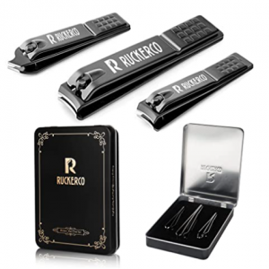 R RUCKERCO Nail Clippers Set Black Matte Stainless Steel 3 Pcs @ Amazon